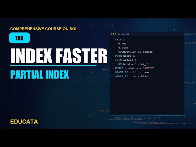 190. Partial Index | Comprehensive Course on SQL