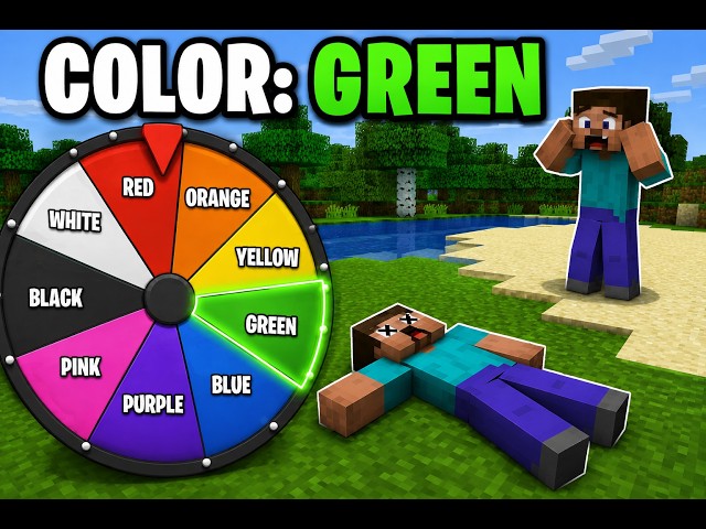 🎡 Minecraft, But We CAN'T Touch the Color the Wheel Picks! 😱