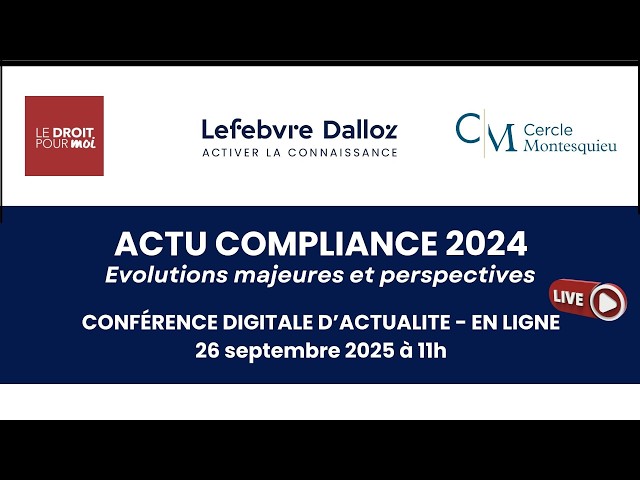 Conférence Actualités de la Compliance - 26 septembre 2024
