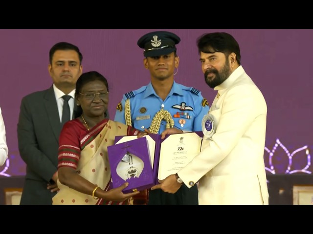 Mammootty Receives National Award as Best Actor For Bramayugam | #72ndNationalfilmawards