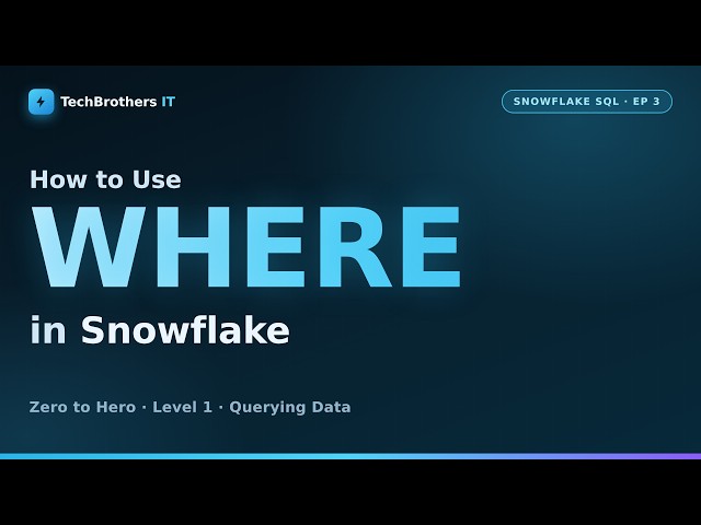 Snowflake WHERE Clause Explained | Comparison Operators + The NULL Trap | Snowflake SQL Tutorial #3