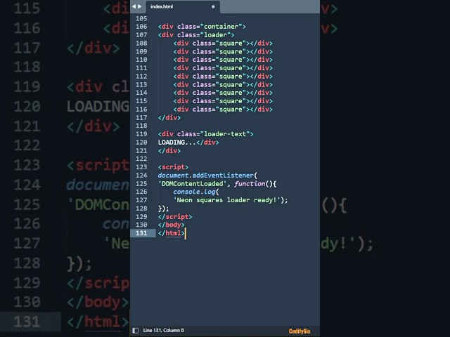 Neon squares animation | HTML, CSS & JS