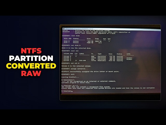 Fix NTFS Partition Converted to RAW File System