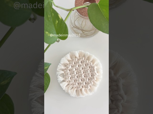 Easy DIY Round Macrame Coaster
