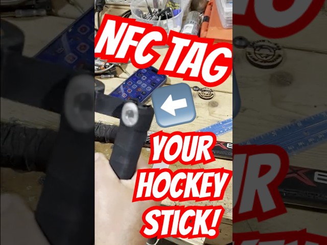 Add an NFC Tag to a Hockey Stick Easy Contact info & More! 💯🔥