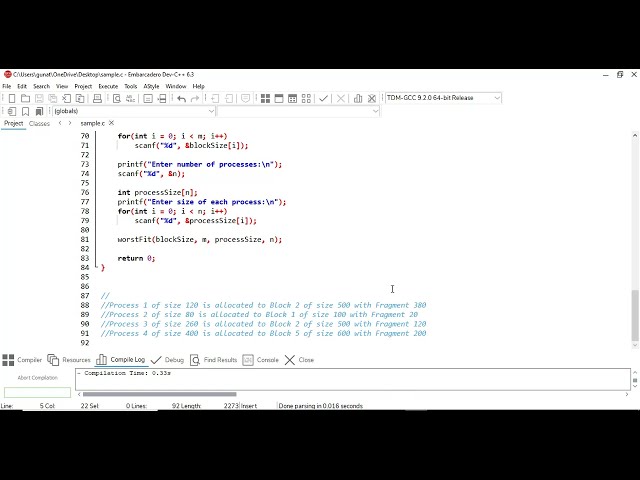 First Fit Memory Allocation | Memory Management in Operating Systems