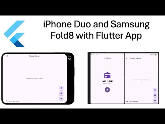 Windowing on the Apple iPhone Duo and Samsung Fold8 using two Flutter apps