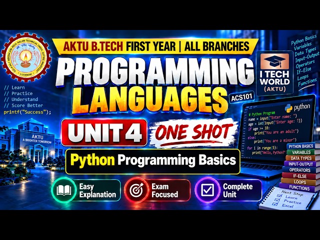 AKTU Programming Languages Unit 4 One Shot | ACS101 | B.Tech 1st Year Common to All Branches