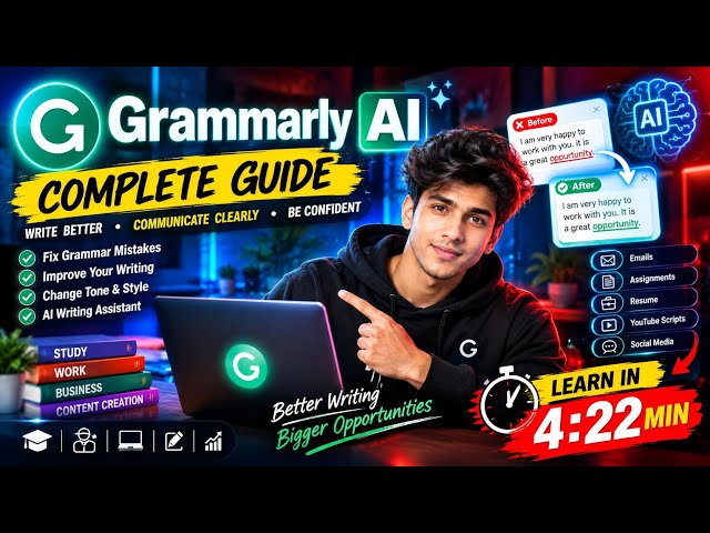 Grammarly AI Tutorial for Beginners | Learn Grammarly AI in 4:22 Minutes