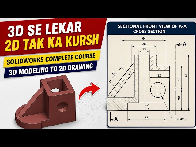 SOLIDWORKS 3D Practice Part | Step-by-Step 3D Modeling Tutorial in Hindi
