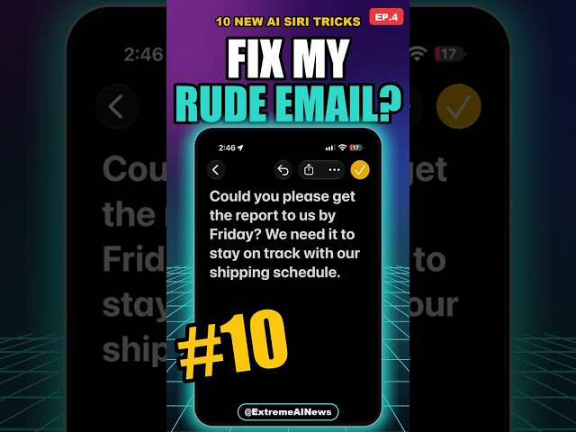 10 New AI Siri Tricks #10: Fix a Rude Email #shorts
