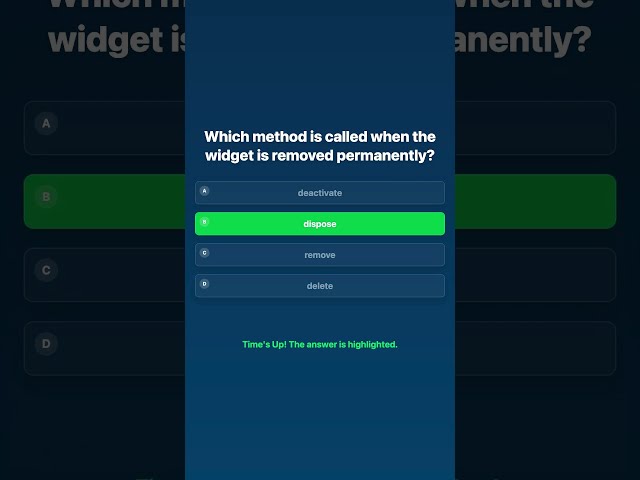 Flutter Lifecycle Quiz - InitState, Dispose & Build