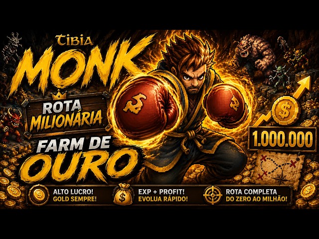 TIBIA NEW SERVER EP 01 - FLORIBRA - SERIES - MONK MILLIONAIRE ROUTE