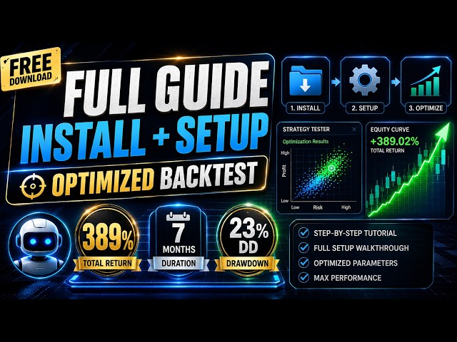 Free MT5 Grid Trading EA Full Guide | Install, Setup & 389% Optimized Backtest