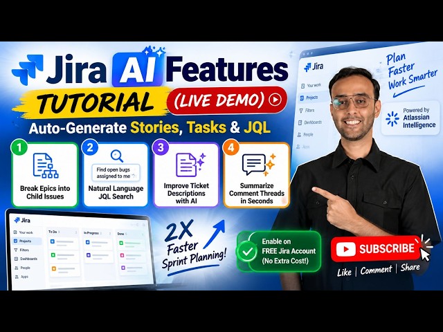 Jira AI Features Tutorial: Auto-Generate Stories, Tasks & JQL (Live Demo) #jirasoftware