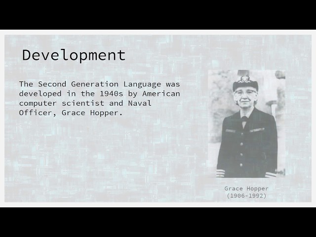 8.1.2 Second Generation Programming Languages