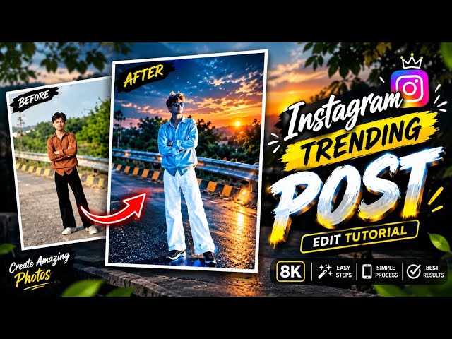 Instagram Trending Photo Editing 🔥 | Viral Photo Editing Tutorial | Before & After Edit 