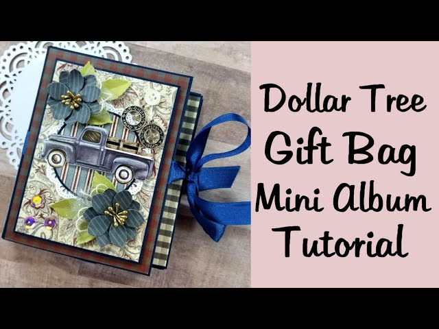 Dollar Tree Gift Bag Mini Album Tutorial Polly's Paper Studio
