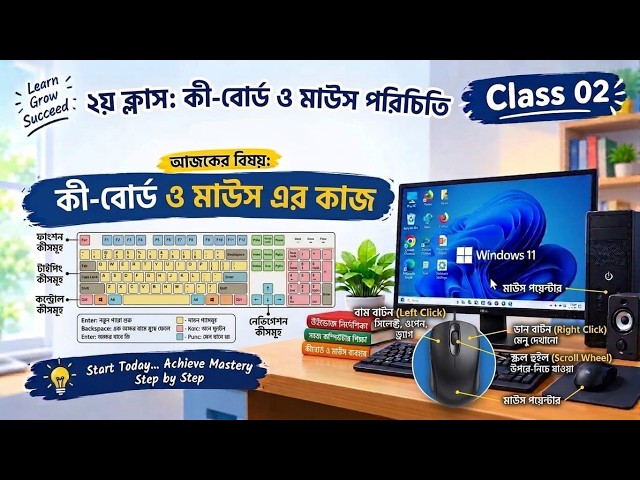 Computer Basic Course Class 2 | KEYBOARD • MOUSE • WINDOWS • FILE SEARCH | Bangla Tutorial