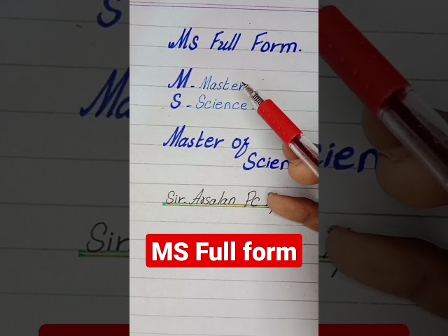 MS FULL FORM IN EDUCATION