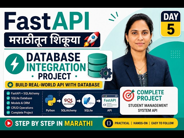 | Day 5| Database Integration Project | Student Management API |FastAPI in Marathi 🚀 | Day 5