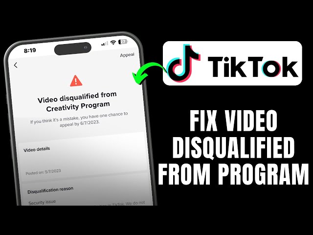 How to Fix TikTok  Video Disqualified From Creativity Program
