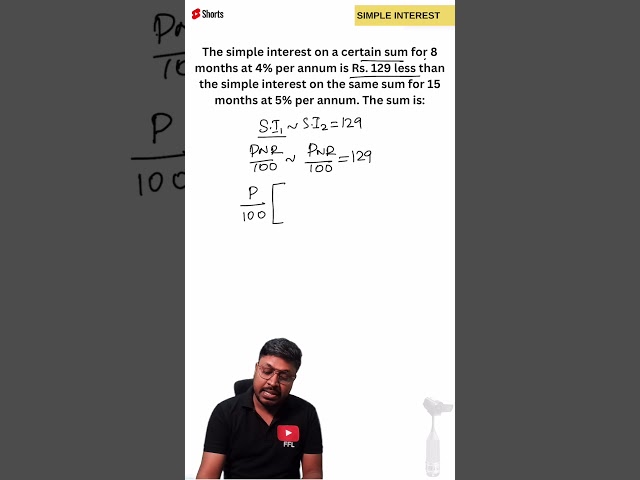 Simple Interest Q-4 (Quantitative Aptitude) #feelfreetolearn #aptitudequestions  #FFLtricks #FFL