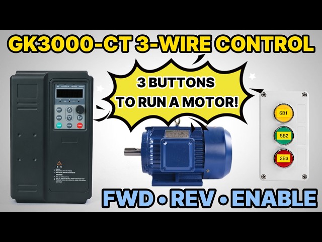 GK3000-CT VFD 3-Wire Control Mode 1 | Wiring & Parameters