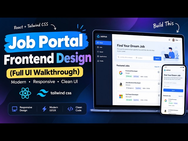 Build a Job Portal UI with React & Tailwind CSS | Modern Frontend Project