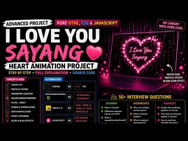 Build This Beautiful Heart Animation ❤️ | Full HTML CSS JavaScript Tutorial 