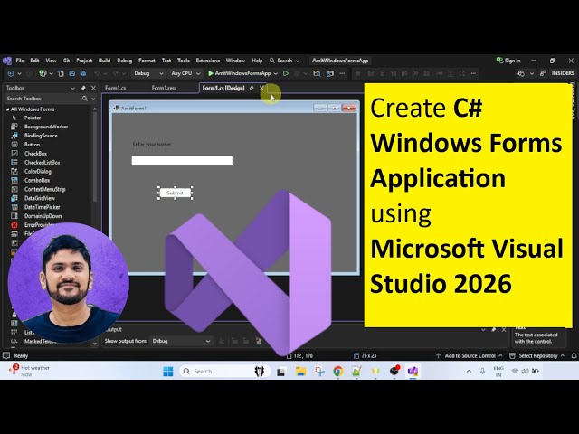 How to run C# Windows Forms Application in Visual Studio 2026 | C# on Microsoft Visual Studio