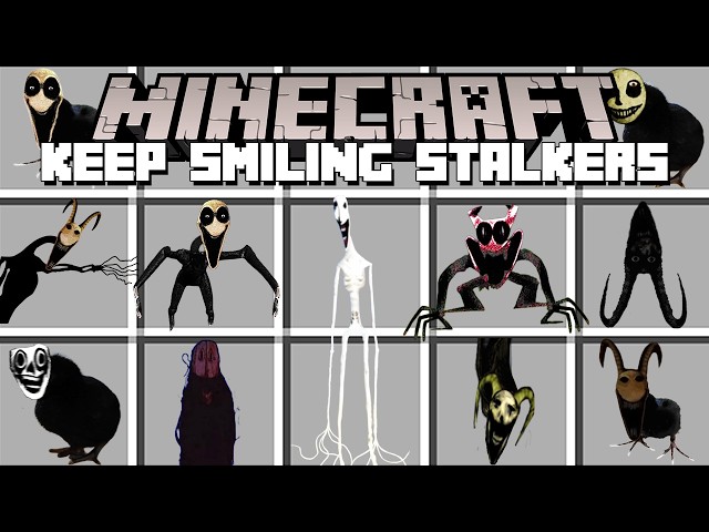 Minecraft KEEP SMILING MOD / SCARY KEEP SMILING STALKERS ADDON! (Minecraft Mods)