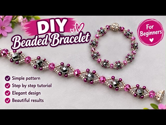 Learn beading with a step by step beaded bracelet tutorial.