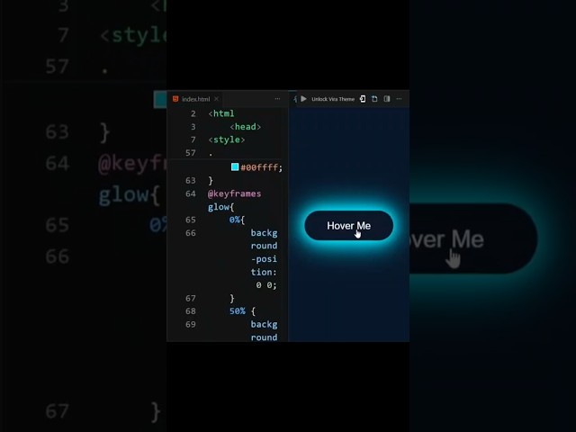 Create This Glowing Button Using Only HTML & CSS | Coding Short Tutorial | Day 3/100 #tricks #shorts
