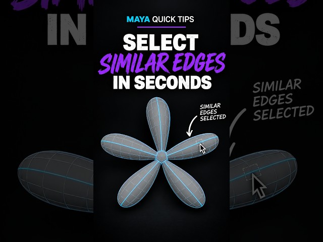 select similar edges  #3dartist #3dmodeling #mayatips #mayatutorial #hardsurfacemodeling #viral
