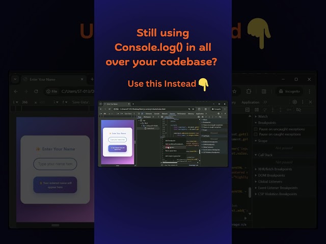 Stop Using console.log() — Use Logpoints Instead! #javascript #tutorial #coding