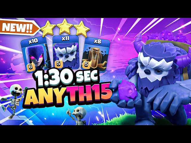 Th15 Yeti Witch Attack With 8 Earthquake Spell | Best Th15 Attack Strategy in Clash of Clans🔥