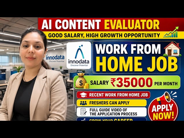 ₹35,000 Salary | Innodata Work From Home Job 2026 | AI Content Evaluator Hiring | Freshers Can Apply