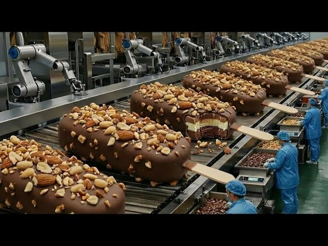 Inside the World's Most High-Tech Ice Cream Factory! (Satisfying Process)