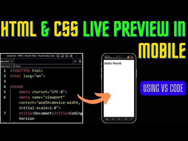 HTML & CSS Live Preview in Mobile | How to Use VS Code to Live Preview HTML and CSS on Mobile | #css