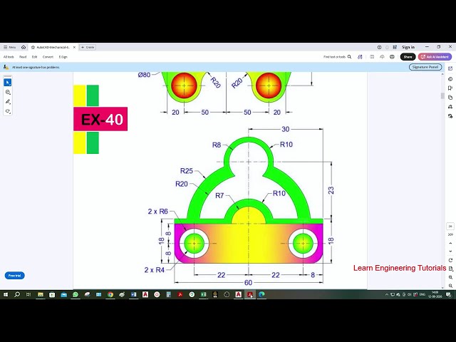 AutoCAD Mechanical Engineering Exercises - 40