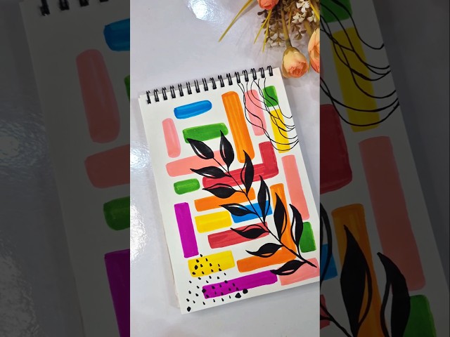 Most Easy Sketchbook Art Technique 🍃💖 ! Try this super easy art today! 🎨 #shorts #youtube #viral #yt