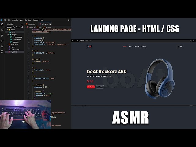 ASMR Coding – HTML/CSS Boat Landing Page | Relaxing Frontend Build