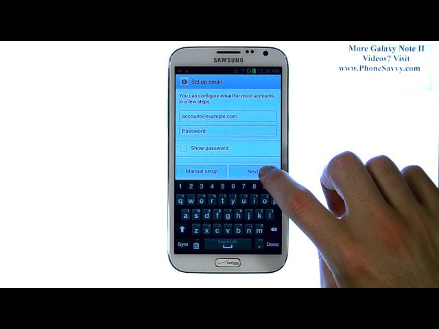 Samsung Galaxy Note II - How Do I Setup Email or Add Additional Email Accounts