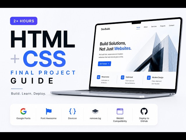 Build a Complete Responsive Website with HTML & CSS | Full Project Course (2+ Hours)