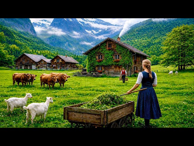 Switzerland countryside on a Rainy day - Relaxing walk in the most beautiful Swiss villages