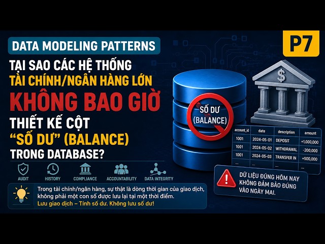 🔒🗄️ Banking Database Design: Why You Shouldn't Store a "Balance" Column | Data Modeling P7