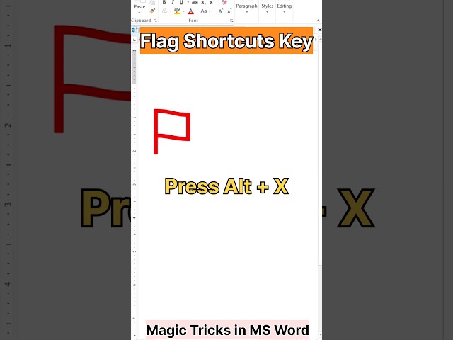 How to make flag with shortcuts key in MS Word #shorts #viralvideo #microsoft