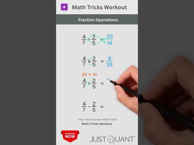 Math Tricks - Fraction Tricks - Add, Subtract, Multiply & Divide Fractions #mathstricks