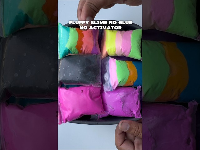 FLUFFY SLIME RECIPE NO GLUE NO ACTIVATOR 😱 #slime #shorts